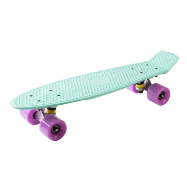 modern renkli kaykay - beyaz üzerinde izole pennyboard
