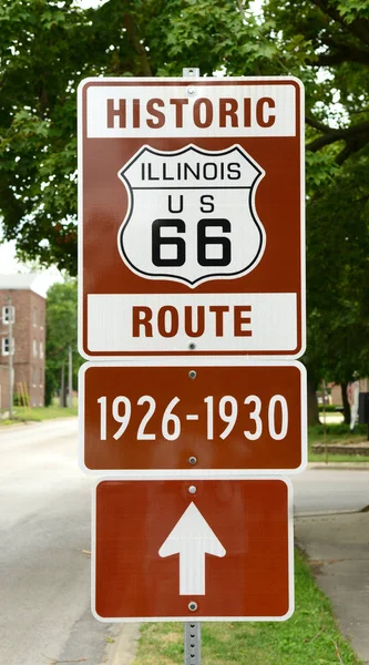 Panneau historique Route 66 en Illinois Photo De Stock