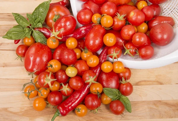 Tomates y hortalizas frescos Imagen de stock