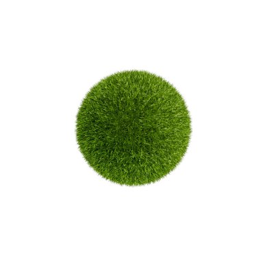 Çim top, beyaz, 3d izole render