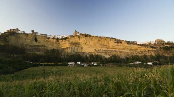 Schemering Zomermiddag Aan Afgrond Van Arcos Frontera Kleine Stad Cdiz — Stockvideo