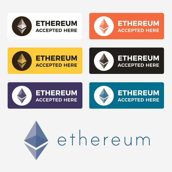 Ethereum kryptowaluta logo — Wektor stockowy