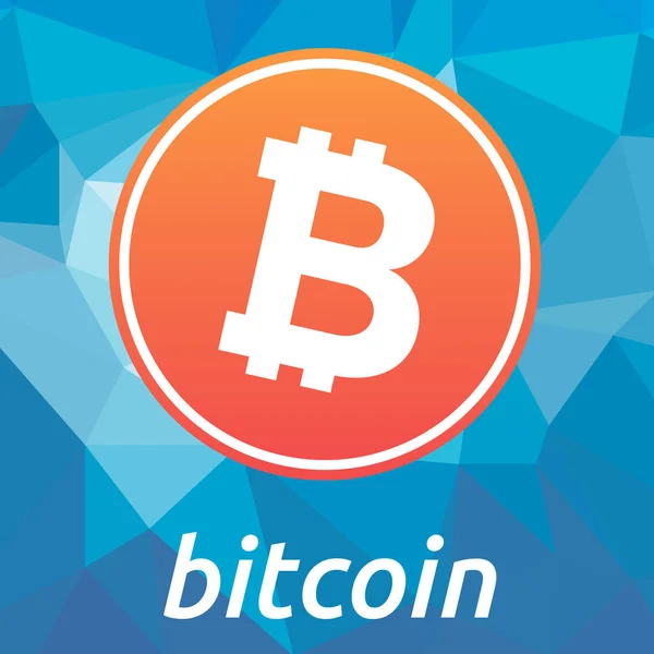Bitcoin blockchain criptocurrency oranje logo — Stockvector
