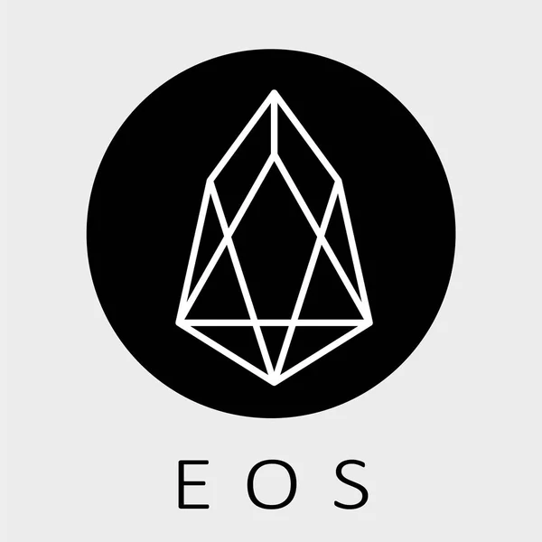 Applicazioni decentralizzate EOS blockchain sul logo scuro vettoriale WebAssembly — Vettoriale Stock