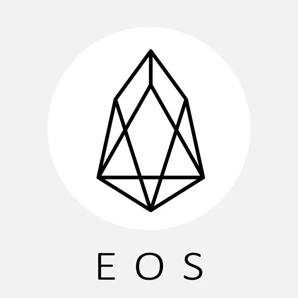 EOS decentralized blockchain applications on WebAssembly vector black white logo — Stock Vector