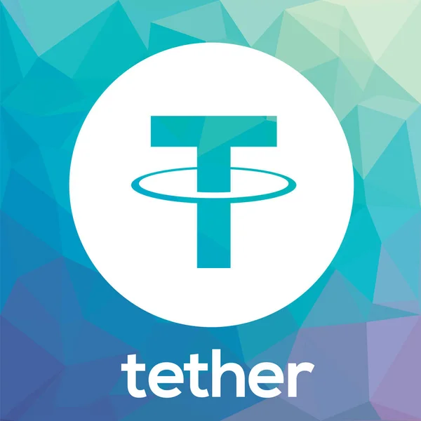Tether (USDT) blockchain moneta digitale criptovaluta vettoriale logo — Vettoriale Stock