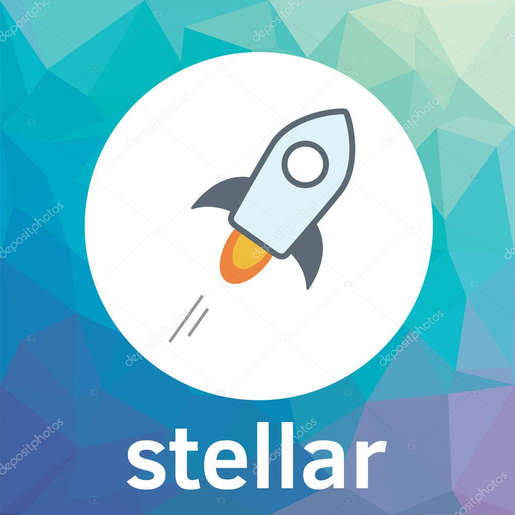 Stellar (XLM) decentralized blockchain and cryptocurrency vector logo