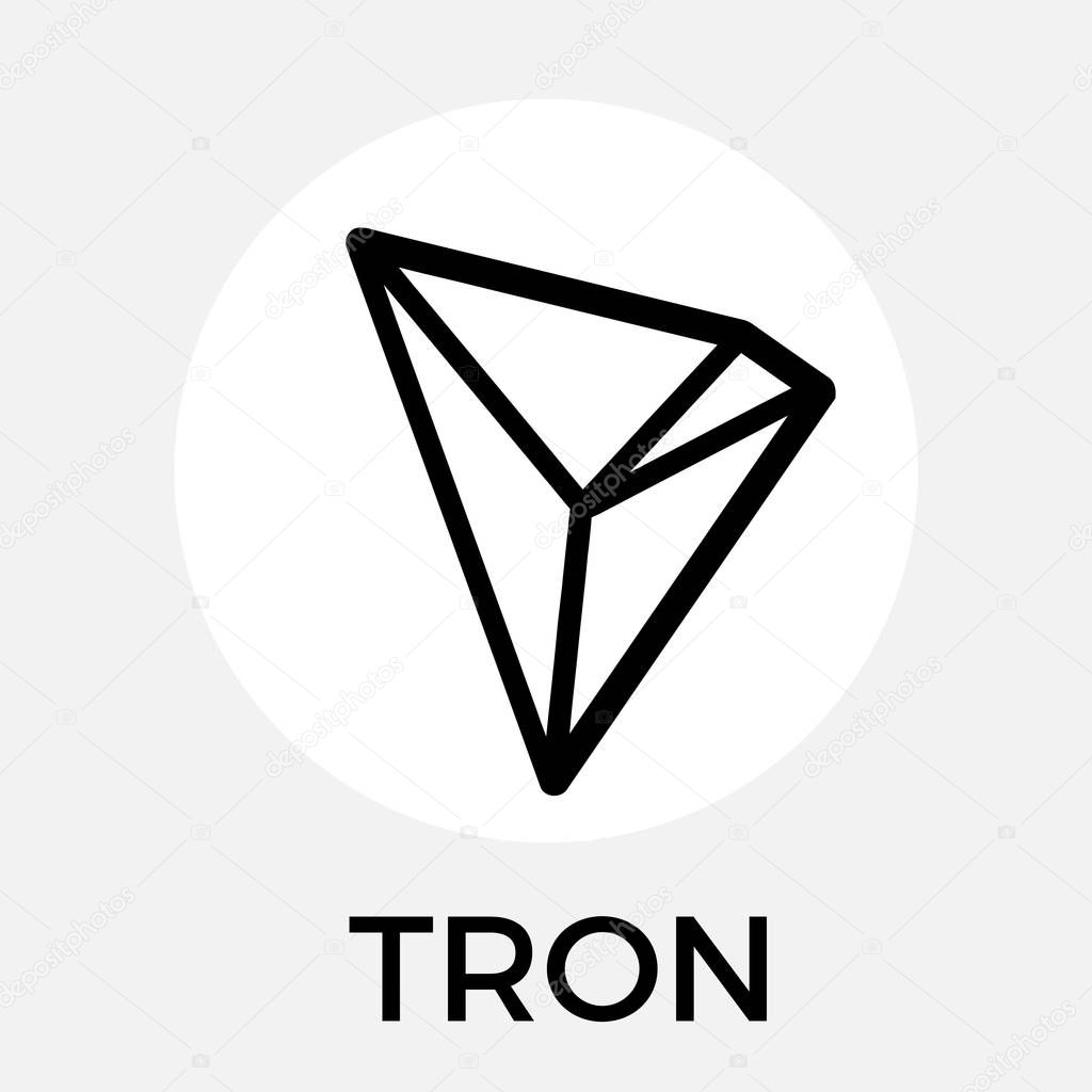 Tron (TRX) decentralized blockchain In-app-purchases payments cryptocurrency vector black white logo