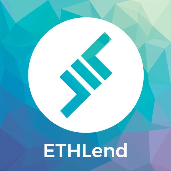 Ethlend (빌려) 벡터 로고입니다. Blockchain 및 스마트 계약 및 암호화 통화를 사용 하 여 피어 투 피어 대출 계약에 대 한 분산 및 금융 시장. — 스톡 벡터
