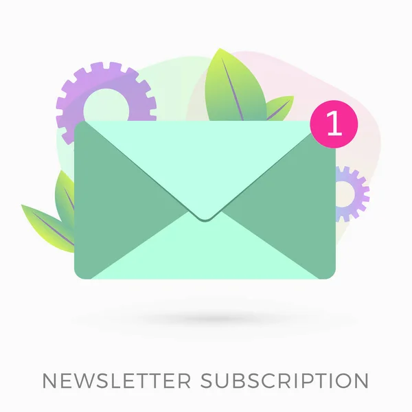 Assinatura Newsletter Mail Conceito Ícone Dexign Plana Mensagem Mail Marketing — Vetor de Stock