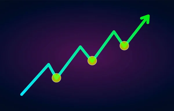 Определение Тренда Восходящего Тренда Плоская Иконка Бычий График Рисунка Технический — стоковый вектор