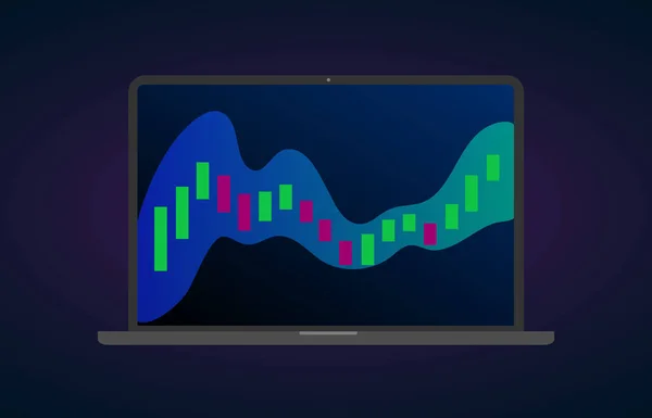 Bollinger Bands Indicateur Analyse Technique Cloud Sur Marché Boursier Forex — Image vectorielle