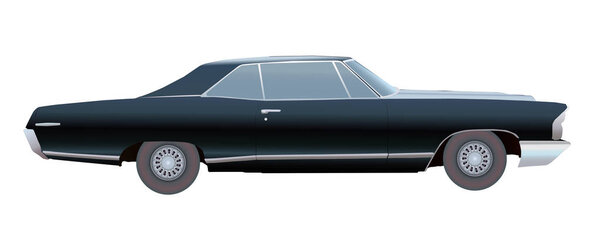 American Old Car. Vector.