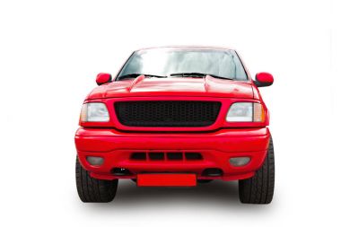 Kırmızı Amerikan kamyonet.