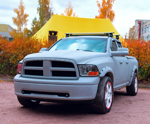 Amerikansk pickup lastbil på auto-show — Stockfoto