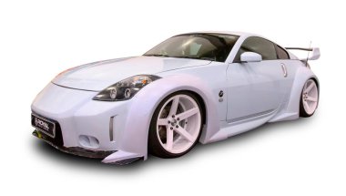 Japanese tuning sports car Nissan 350Z isolated on white background. clipart