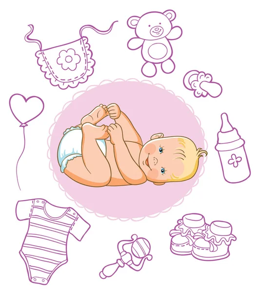 Jouets pour enfants et bébé — Image vectorielle