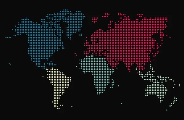 Mapa do mundo pontilhado — Vetor de Stock