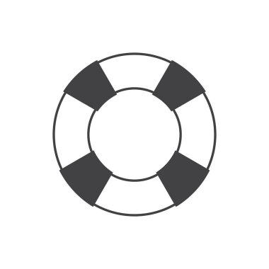 Basit düz kurtarma tekerlek simgesi