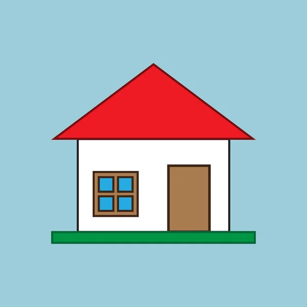 Ilustración de casa plana simple — Vector de stock