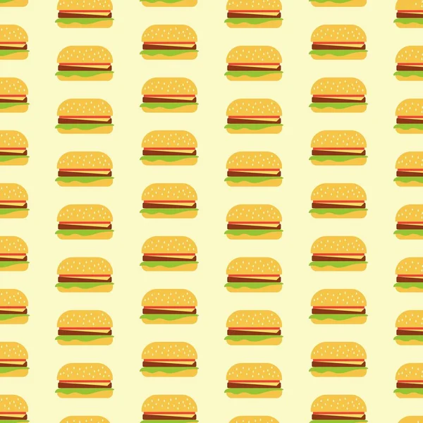 Mintát egyszerű lapos hamburger — Stock Vector