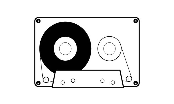 Simple flat audio cassette icon — Stock Vector