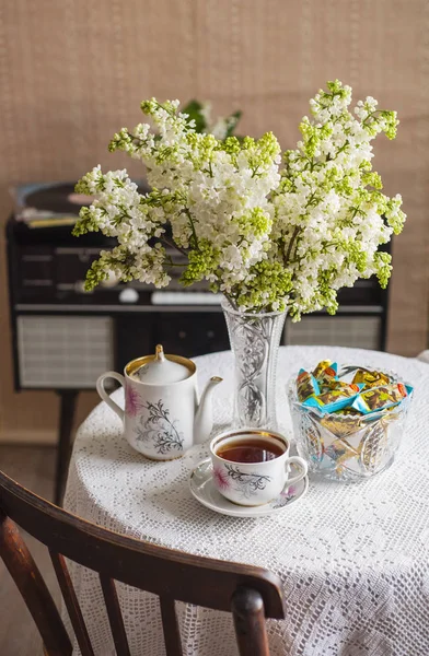 Nostalgi. USSREN. Te med godis. — Stockfoto