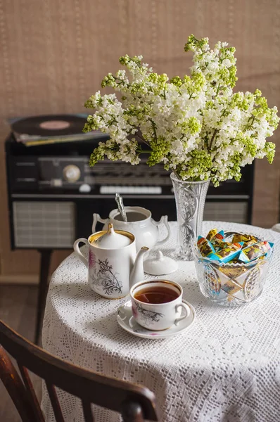 Nostalgi. USSREN. Te med godis. — Stockfoto