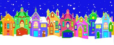 Kış Noel dekorasyonu ile evler