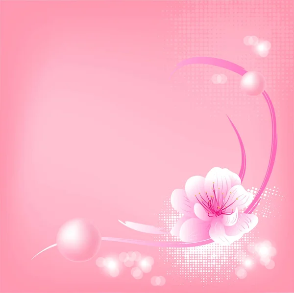 Abstract kleurrijk achtergrond met sakura en parels — Stockvector
