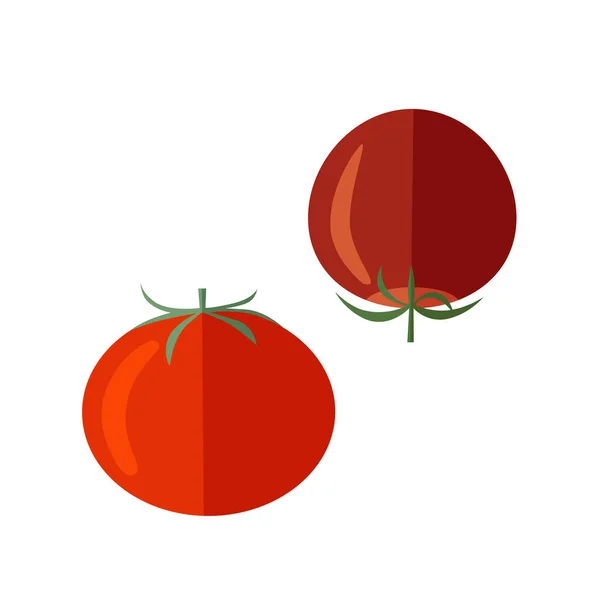 Pomodori rossi brillanti. Oggetti isolati vettoriali su sfondo bianco . — Vettoriale Stock