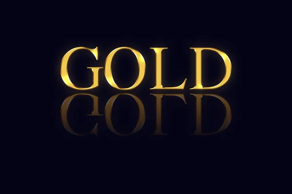 GOLD in golden letters on black background