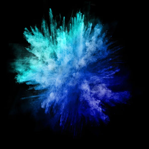 Explosion of colored powder on black background — Stock Photo, Image