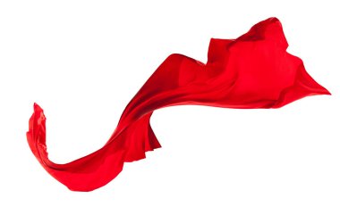 yumuşak zarif kırmızı saten beyaz zemin üzerine izole