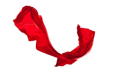 yumuşak zarif kırmızı saten beyaz zemin üzerine izole