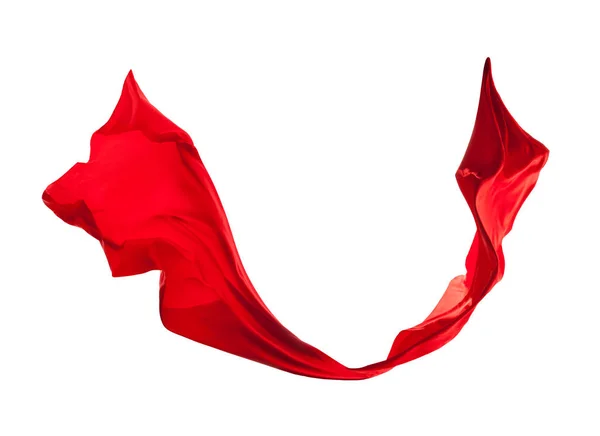 Glatte elegante rote Satin isoliert auf weißem Hintergrund — Stockfoto