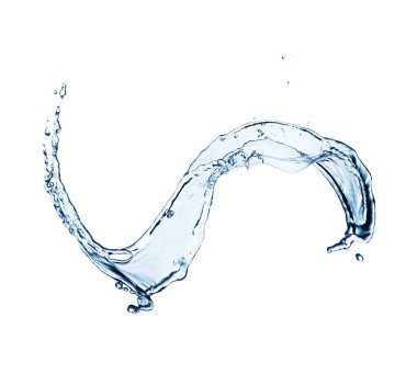 Mavi su sıçraması beyaz arkaplanda izole edildi