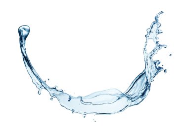 Mavi su sıçraması beyaz arkaplanda izole edildi