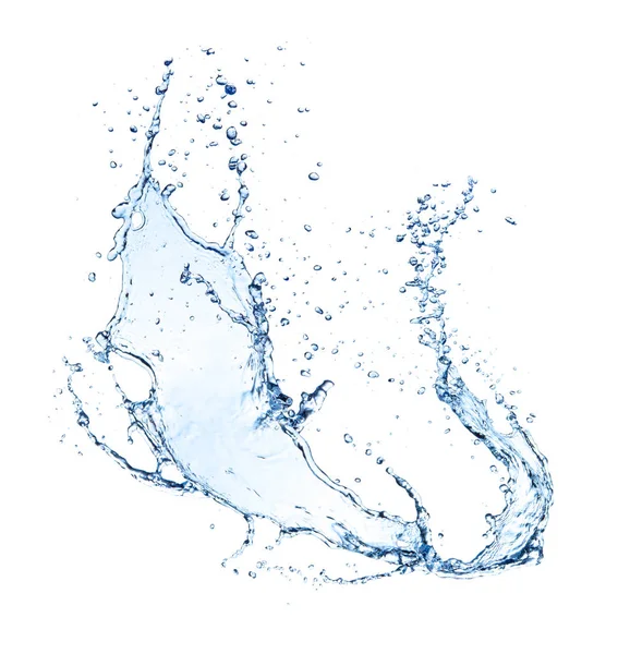 Mavi su sıçraması beyaz arkaplanda izole edildi — Stok fotoğraf