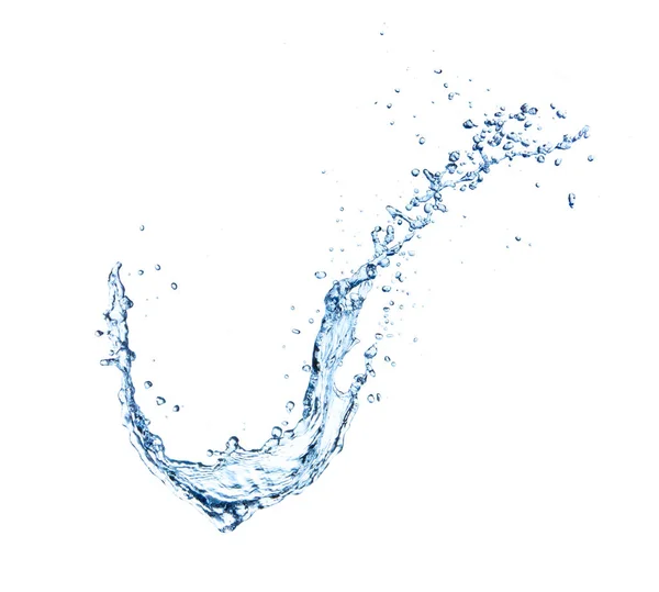 白い背景に隔離された青い水のスプラッシュ — ストック写真