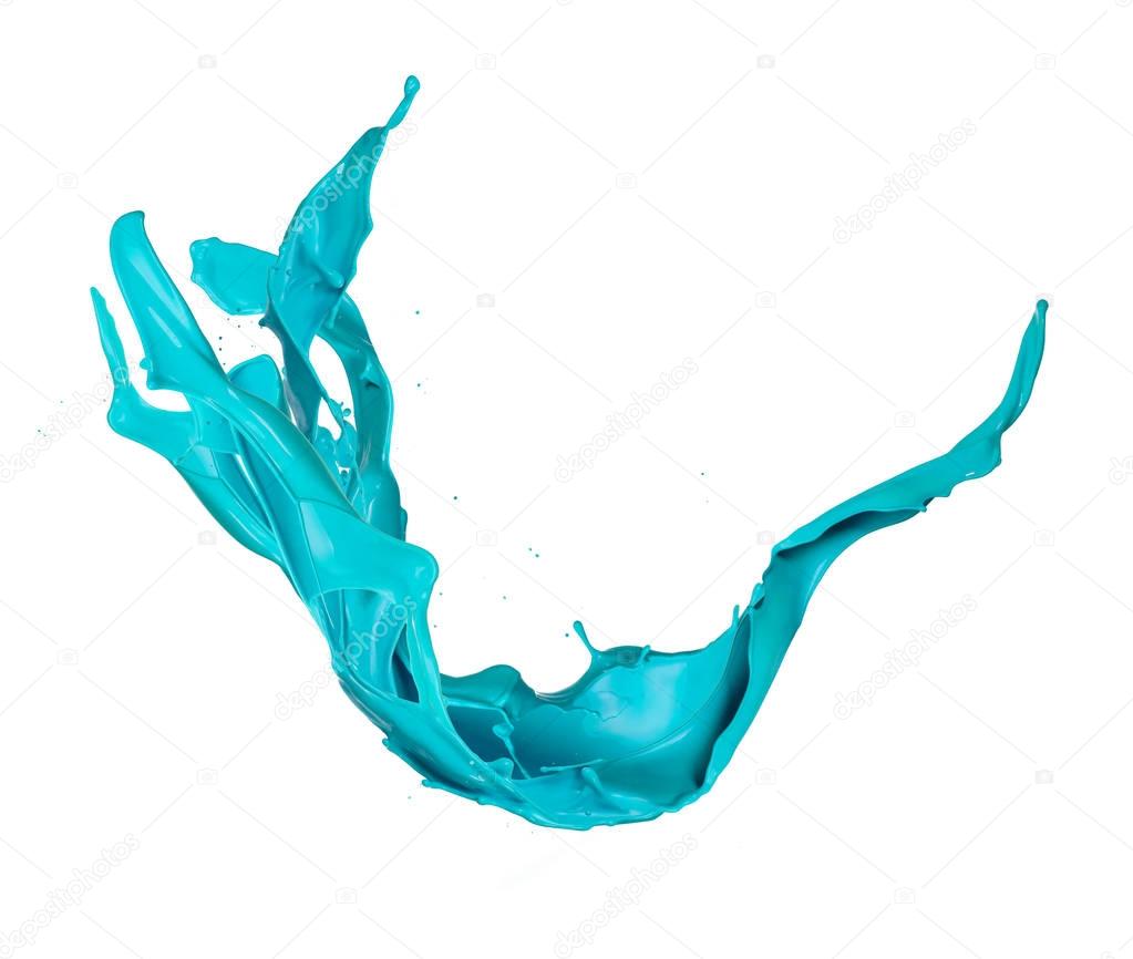 Abstract blue splash on white background