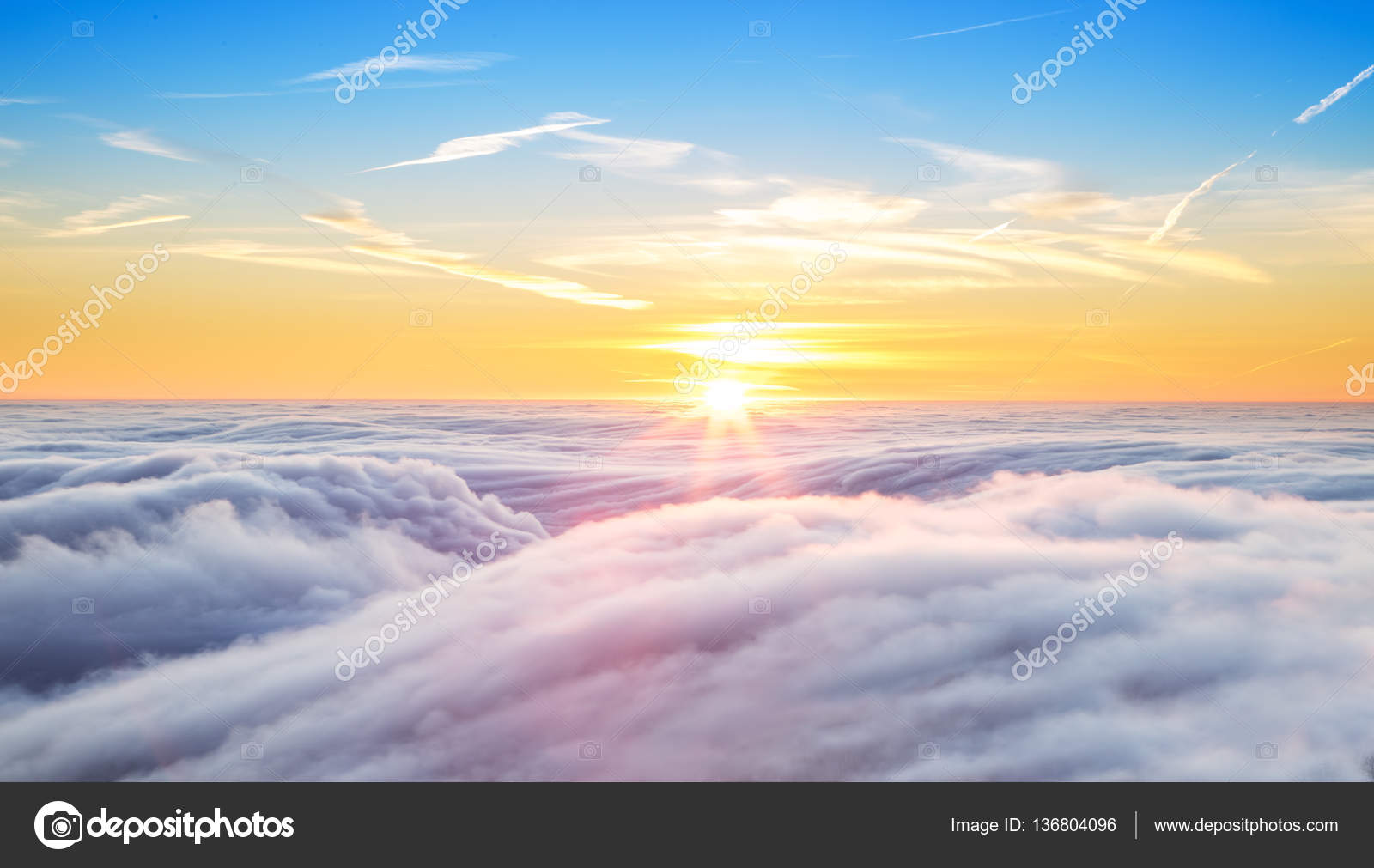 Beautiful Sunset Above Clouds Stock Photo Image By C Jag Cz
