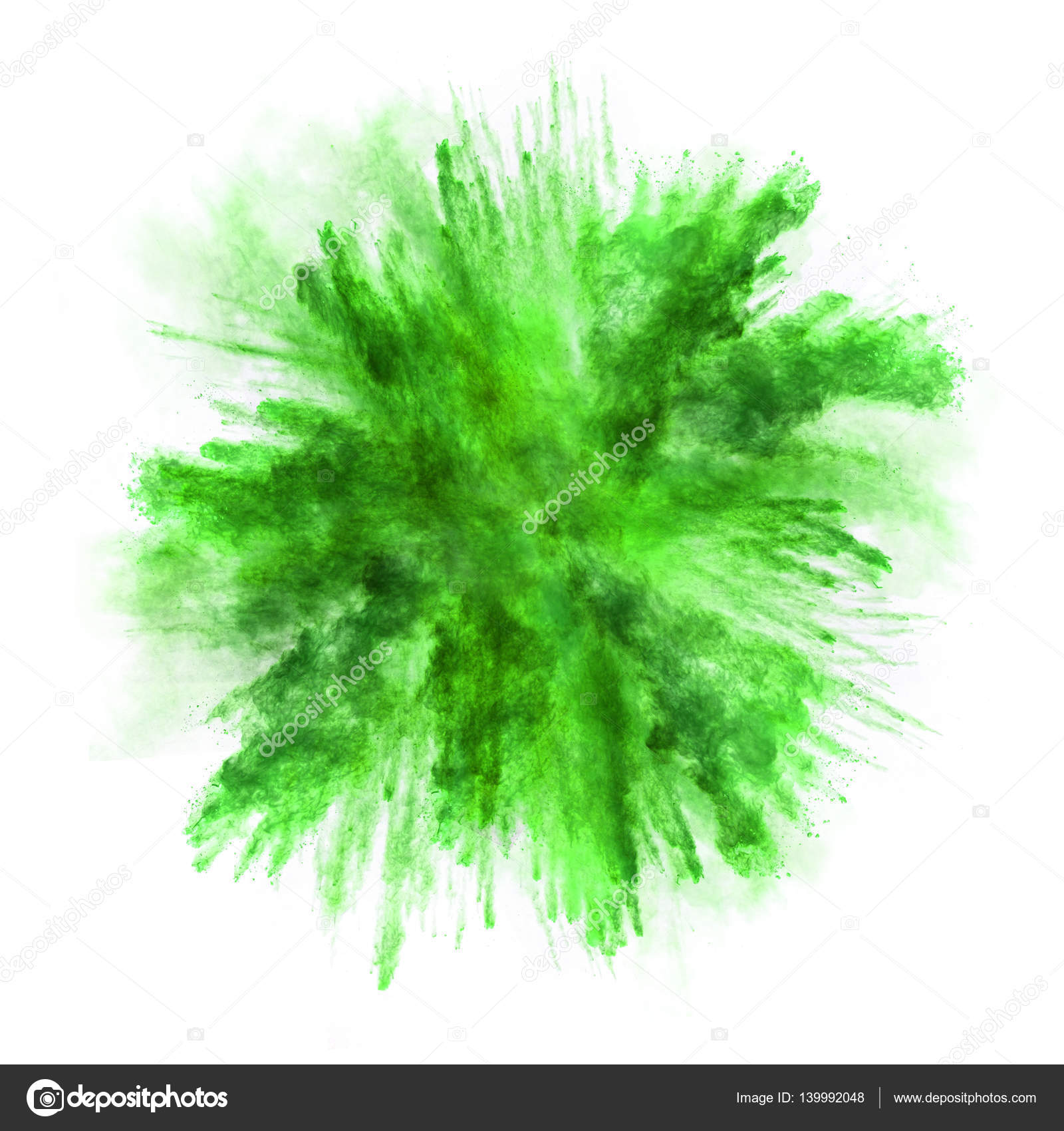 Explosion of green powder on white background — Stock Photo, Image