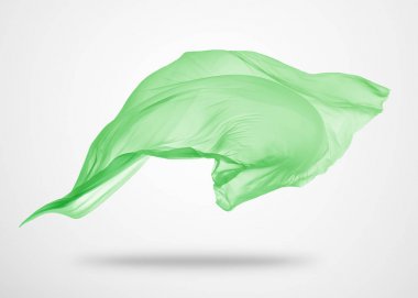 Gri arka plan üzerine yumuşak zarif yeşil kumaş