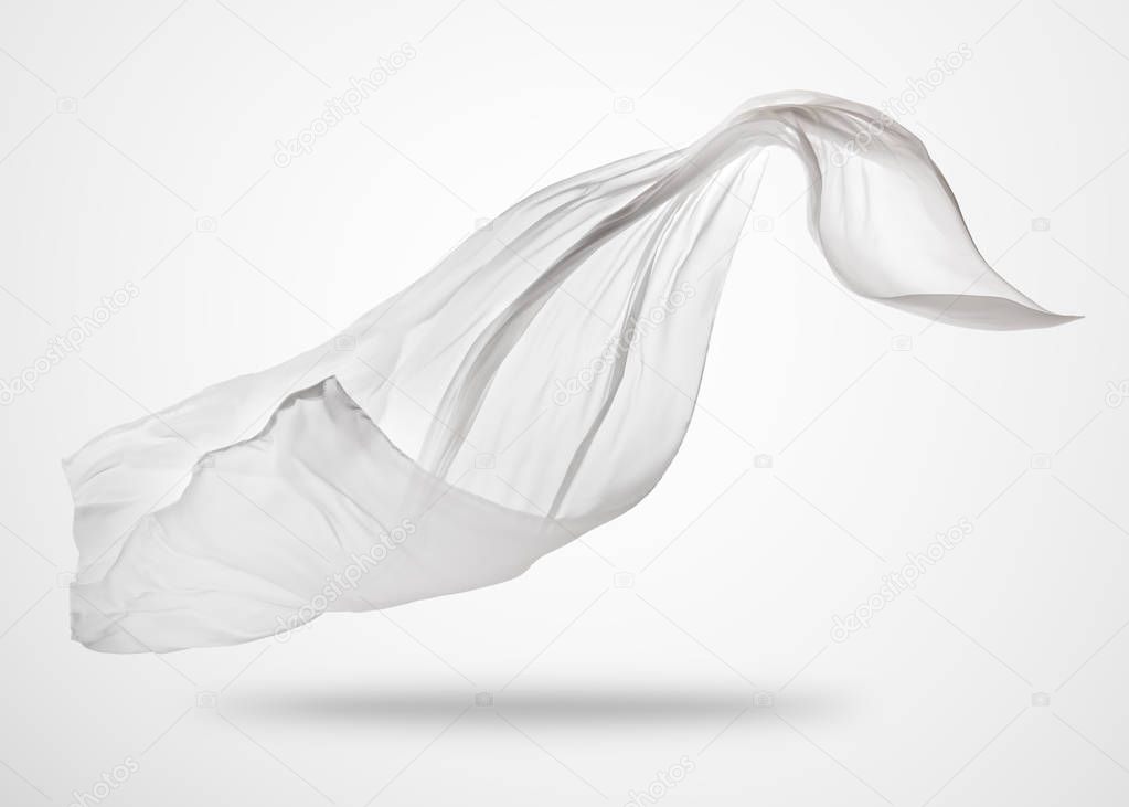Smooth elegant white cloth on gray background — Stock Photo © jag_cz