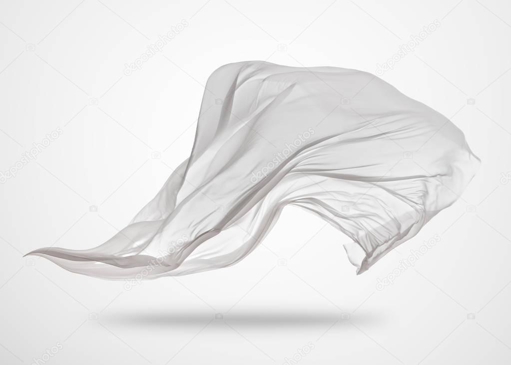 Smooth elegant white cloth on gray background