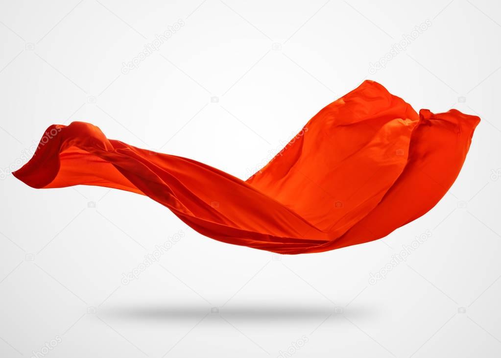 Smooth elegant red cloth on gray background