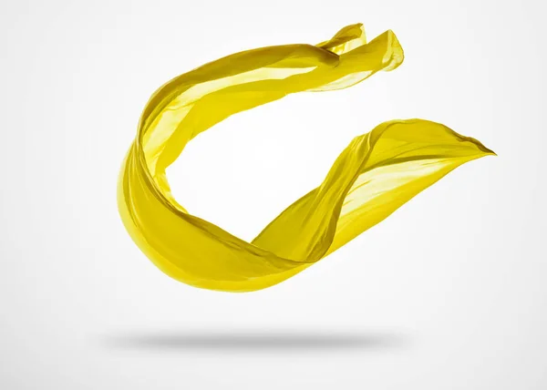 Elegáns sima sárga kendő, szürke háttér — Stock Fotó