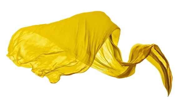 Lisse élégant tissu jaune sur fond blanc — Photo