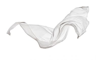 Smooth elegant white cloth on white background clipart